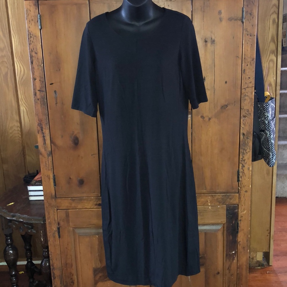 Diane Von Furstenberg Black Short Sleeve Dress L
